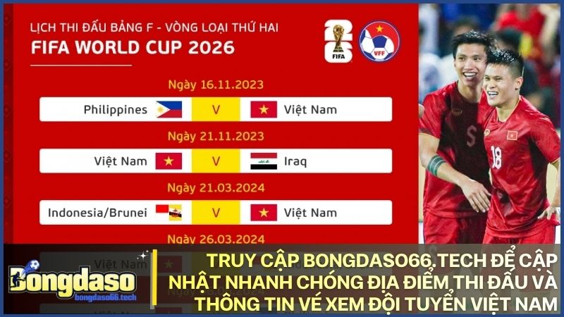 Truy cập ngay bongdaso66.tech để nắm bắt thông tin vé và địa điểm tổ chức trận đấu sớm nhất