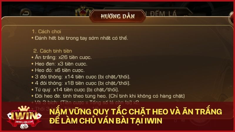 luat choi va nhung quy dinh rieng biet tai sanh bai iwin